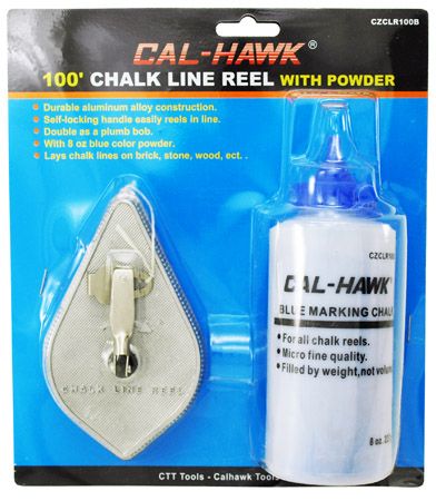 Cal-Hawk 100' Chalk Line Reel w/Powder - Mid-Michigan Metal Sales