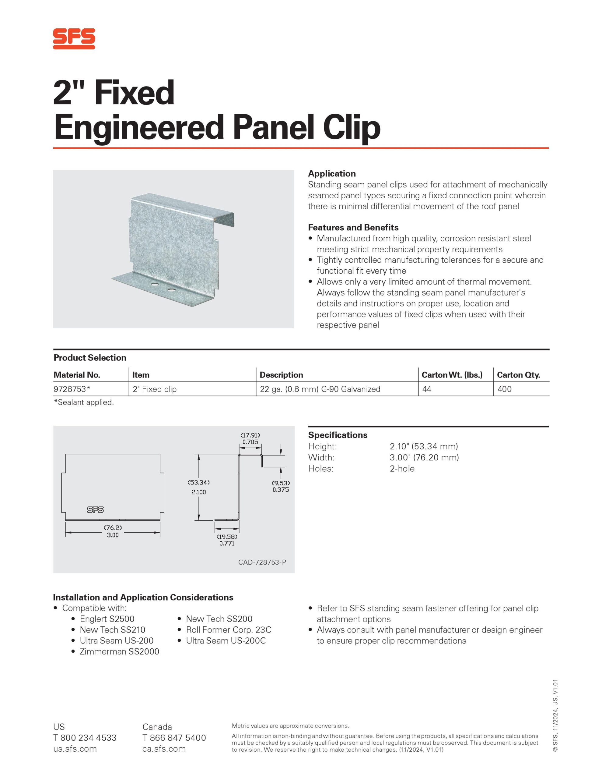 2" HL200 Fixed Clip (22ga Galv.) - Image 5