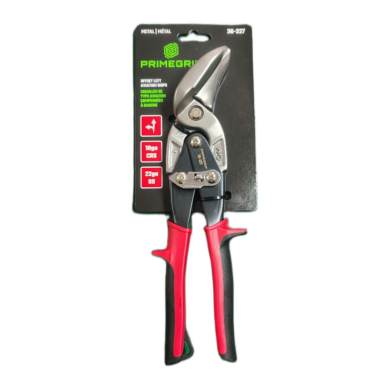 Primegrip Offset Left Cut Aviation Snip (Red)
