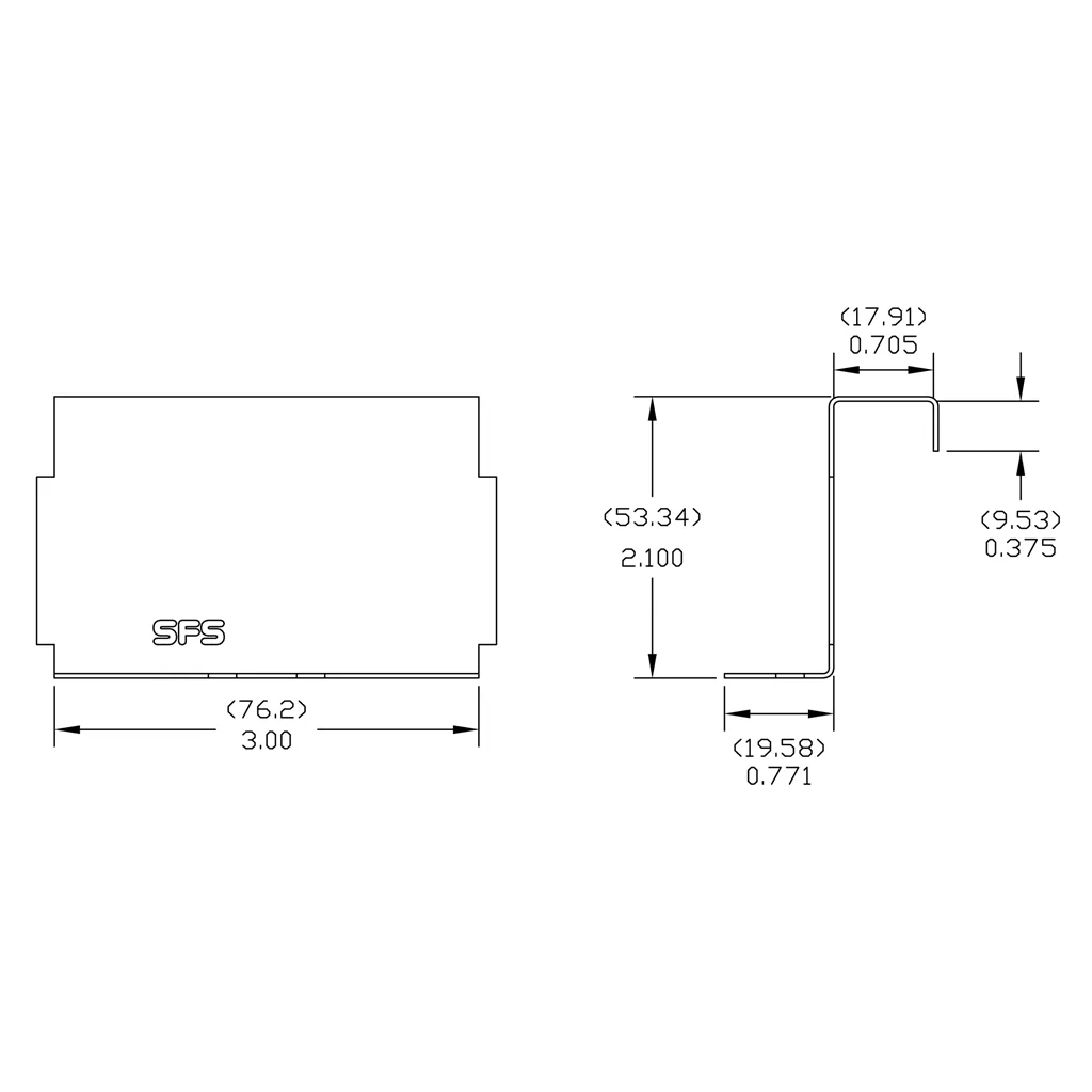 2" HL200 Fixed Clip (22ga Galv.) - Image 3