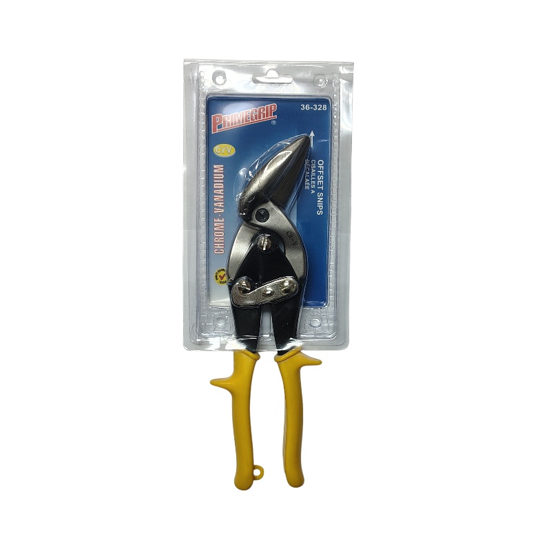 PrimeGrip Offset Straight Cut Aviation Snip (Yellow)